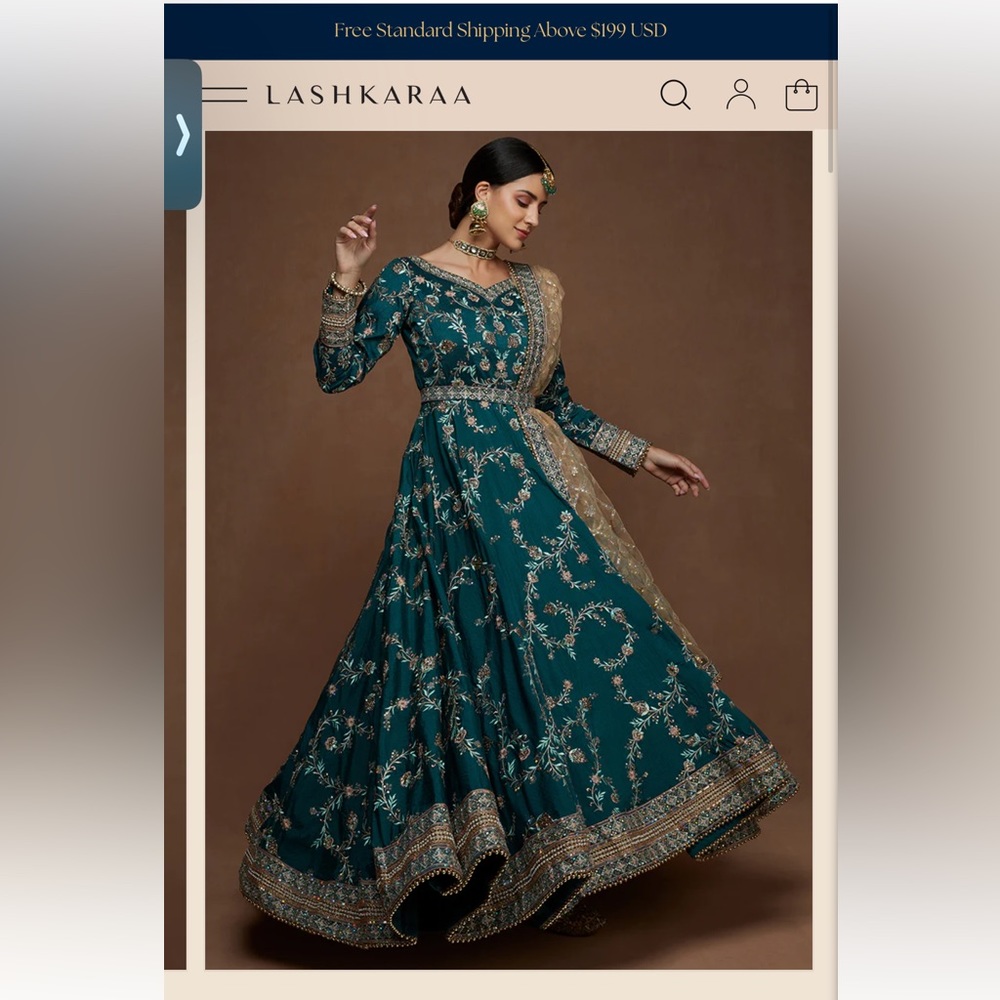 Teal Anarkali